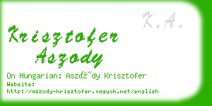 krisztofer aszody business card